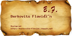 Berkovits Flavián névjegykártya